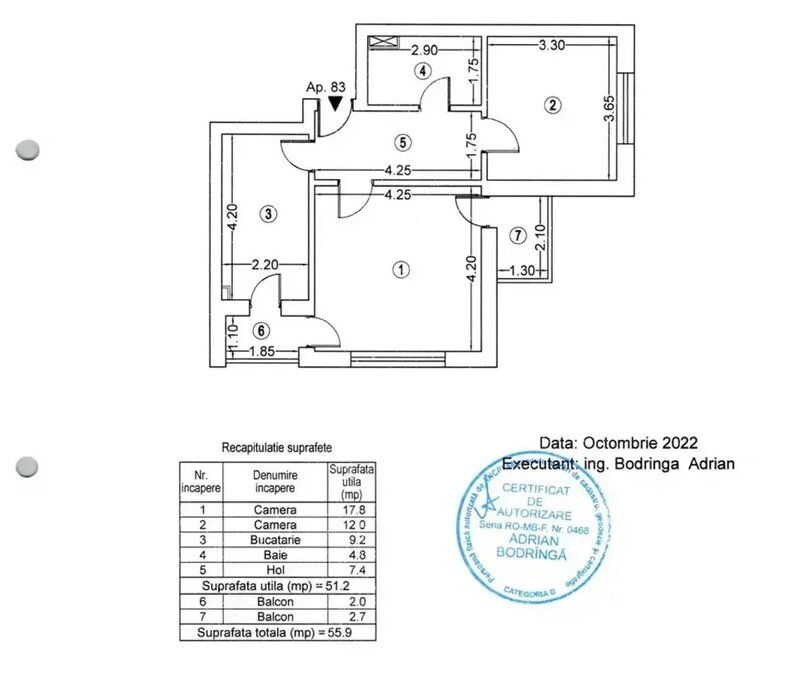 Exigent apartament 2 camere proiect design, direct propietar